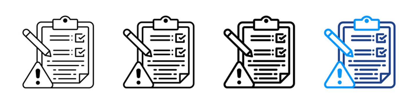 Risk Assessment Icon Different Style Outline Collection Set.