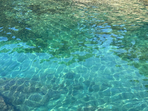 Sea lagoon paradise clear water blue turquoise surface.