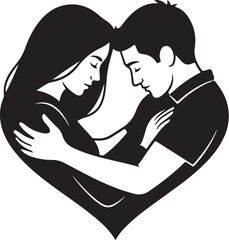 Couple Love Heart Silhouette Bundle