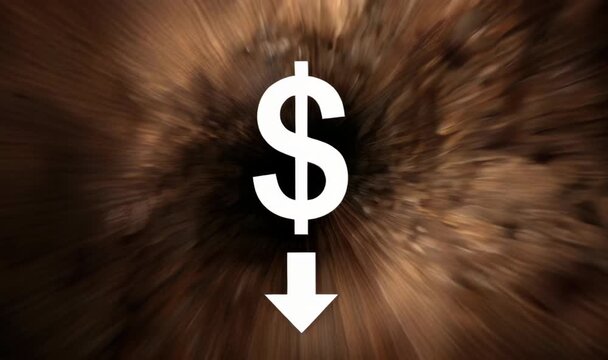 Showing a Downward Dollar Symbol in Bold Contrast