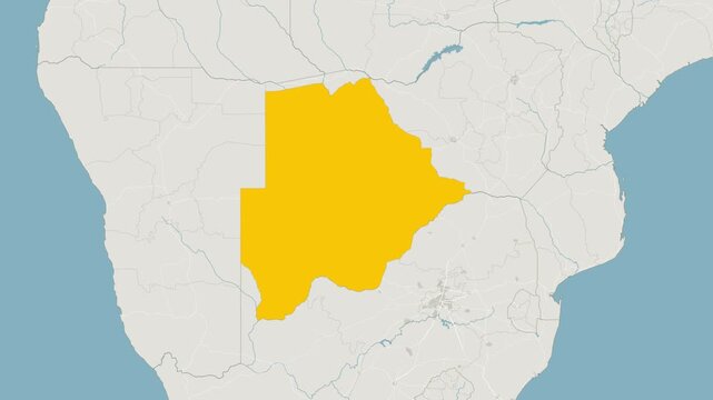 World Map Country Zoom Animation - Botswana