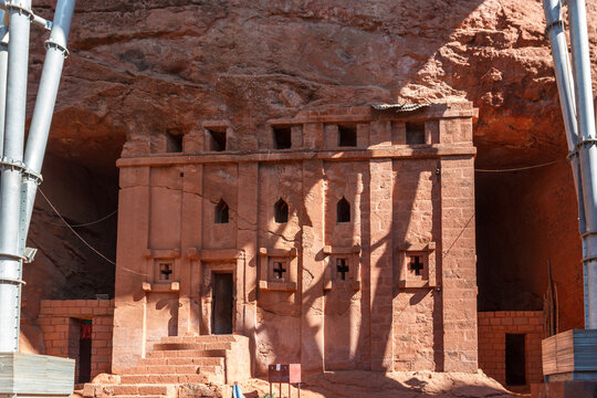 Ancient Rock-Hewn Church of Biete Abba Libanos in Lalibela Ethiopia