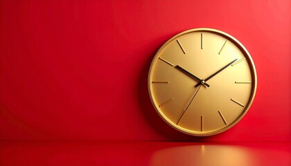 clock on red background