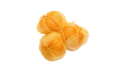 Three orange flower buds isolated on a transparent background flowers petals yellow