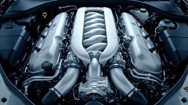 Pristine V12 Engine Assembly in Museum-Quality Presentation