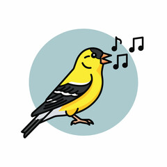 Obraz premium American Goldfinch Singing