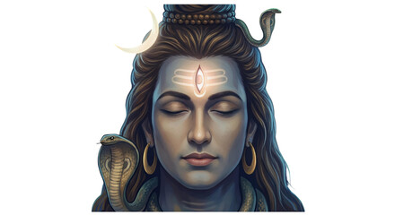 Peaceful Maha Shivratri Shiv Illustration Transparent PNG with Meditative Shiva