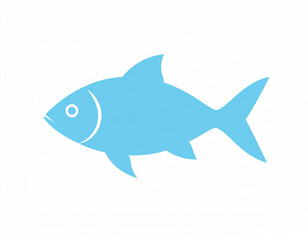 Obraz premium Flat Design Fish Logo Concept, Minimal Sea Animal Icon on White Background