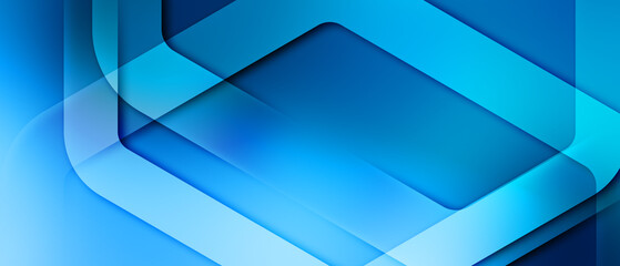 Obraz premium blue abstract background with zigzag layered shapes