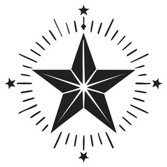 Obraz premium Bold Star Illustration Shining Radiantly Symbolizing Guidance Inspiration