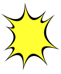 爆発吹き出し（黒線・黄色塗り）