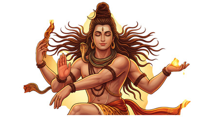 Serene Maha Shivratri Shiv Illustration Transparent PNG with Divine Expression
