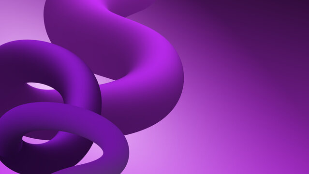 Abstract 3D deep purple fluid blend with curved organic shapes on a gradient background.