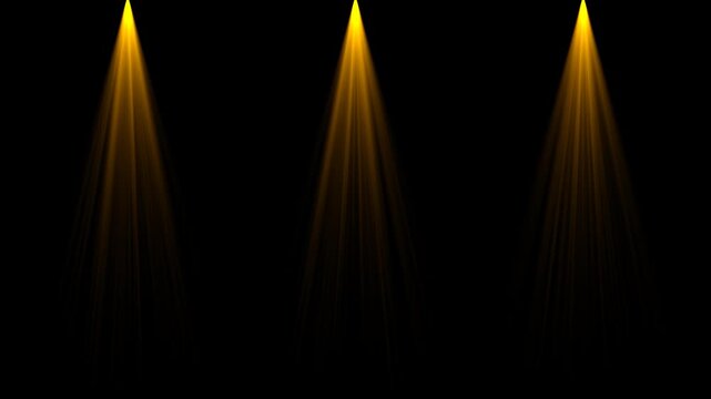 golden yellow spot lights rays isolated alpha channel animation technology and product light social media motion design element