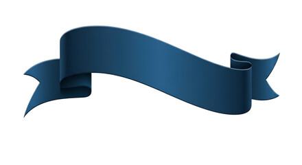 Blue ribbon banner isolated on transparent background