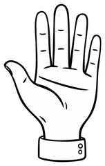Obraz premium Open Hand with Five Fingers and Cuff Illustration