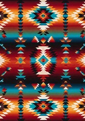 Multicolor tribal pattern seamless design, cultural geometric motifs