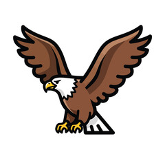 Obraz premium Cartoon Eagle with Outstretched Wings