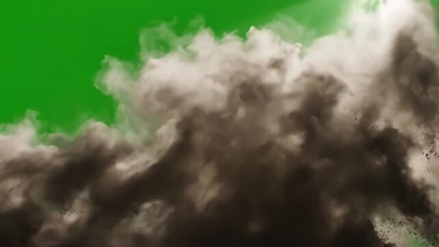 Green Screen sand storm motion graphics with background scene 3 distortion, overlay, glitch, static noise, scan lines on black background, 4k animated video loop