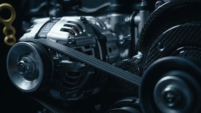 Precision V12 Engine Alternator and Accessory Drive System Dolly Shot