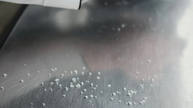 Hand Holding Sea Salt Crystals