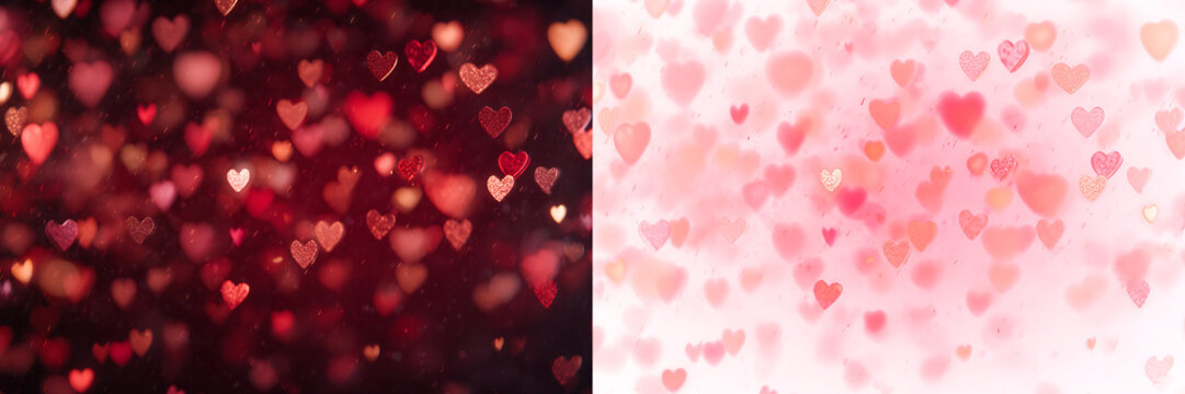 Romantic Red Heart Bokeh Light Particles PNG Isolated Transparent Background Overlay. Love and romance, Valentines day, February 14