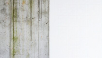 Textured Concrete Wall Contrasting with Pristine White Wall- Architectural Detail Shot