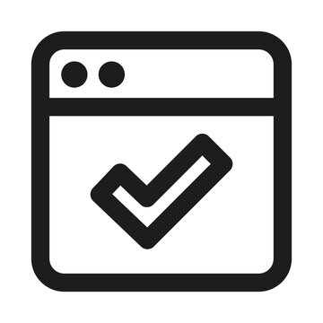 Checked page professional line icon. Professional Line Vector Icon with modern verification approval concept, minimal clean outline design and scalable completed document symbol