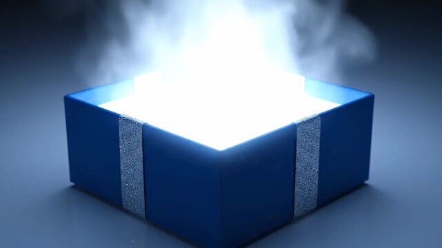 A gift box opens and comes out light.