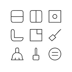 Minimalist cleaning icons set, hand-drawn and editable for daily household chores and hygiene