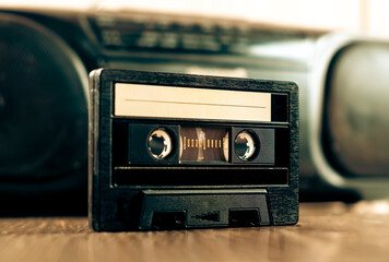 Audio Cassette with a Tape Recorder