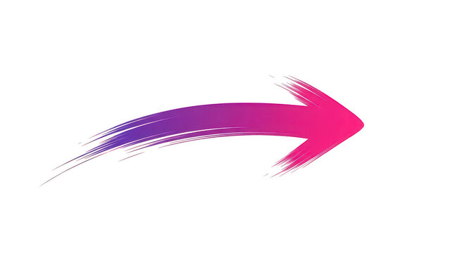 Brush stroke arrow pink purple right on transparent background
