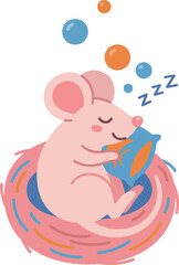 Sleeping Mouse Illustration