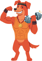 Dog Lifting Dumbbell