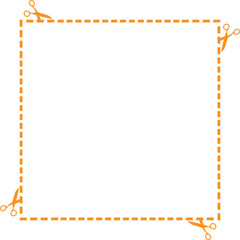 Fototapeta premium scissor cutting guides paper border frame design