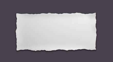 Obraz premium Paper Tear Frame for Text or Message, Dark Grey Torn Paper Texture Isolated, 