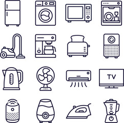 Household Appliances Icon Set