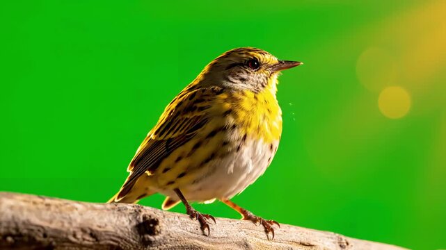 Green Screen yellowhammer emberiza citrinella isolated scene 3 with distortion, overlay, glitch, static noise, scan lines on black background, 4k animated video loop