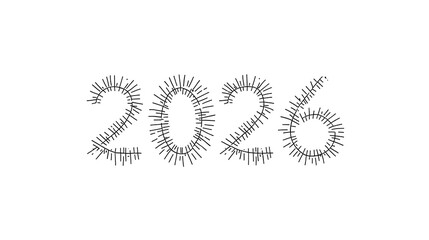 2026 fireworks line art celebration minimalist new year