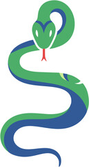 Obraz premium Green and Blue Snake Illustration.