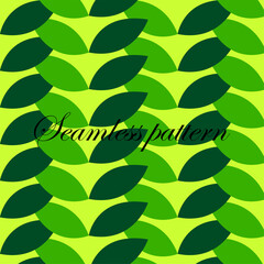 Vibrant green leaf pattern creating an organic seamless texture on a bright background Vector