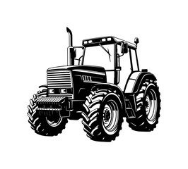 Obraz premium Black Tractor Illustration