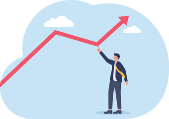 Fototapeta premium Strategic Business Growth Concept with Professional Pointing at Rising Market Trend Graph