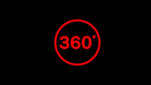 360 degree view animation with red color.