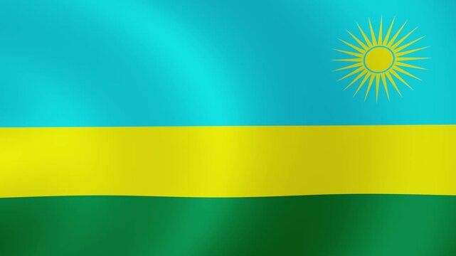Rwanda Waving Flag 4K Loop Animation	