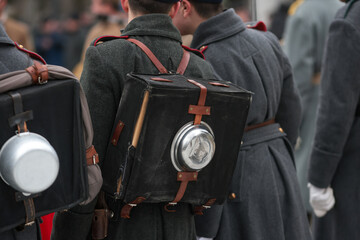 Young reenactors wear uniforms of soldiers from various periods of Romania&rsquo;s history
