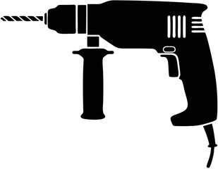 Black Electric Drill Machine Tool Equipment.