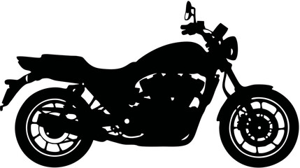 Black Silhouette of a Motorcycle.