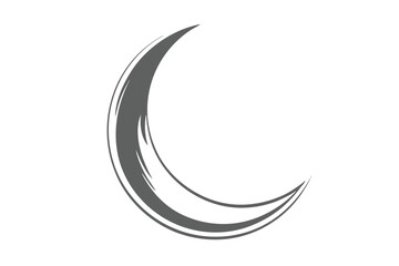 Obraz premium Minimalist black crescent moon icon, a sleek and elegant vector design.