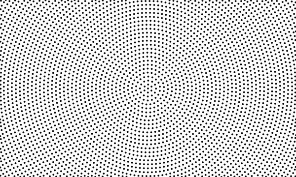 Abstract black halftone dot pattern texture with optical illusion effect for modern background design